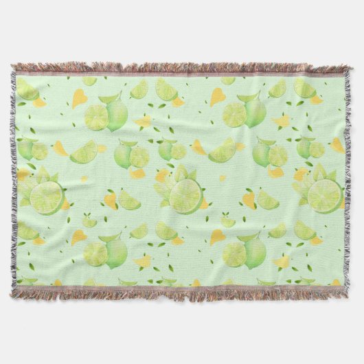 Couverture Tropical Green Citrus SUMMER Orange lemon Slice (Devant)