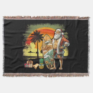 Couverture Tropical Summer Surfing Santa Claus 6 Pack Christm