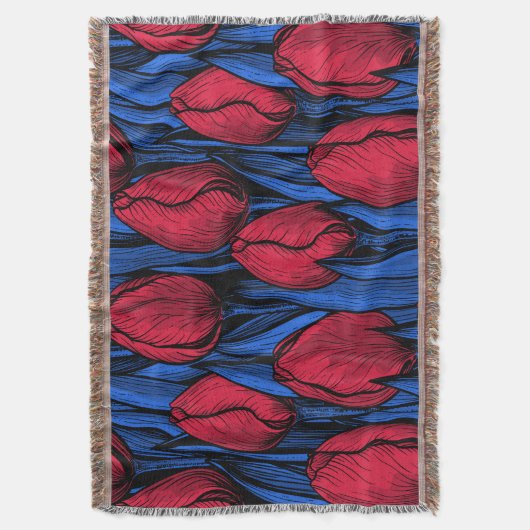 Couverture Tulipes en rouge et bleu (devant Vertical)