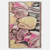 Couverture Tulipes rose rouge jaune Dessin rétro (devant Vertical)