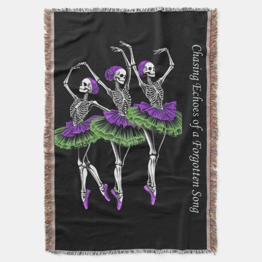 Couverture Tumbler Ballerine Squelette Vert Violet (devant Vertical)