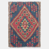 Couverture Turc Kilim Tapis tapis Antique Rouge Bleu (devant Vertical)