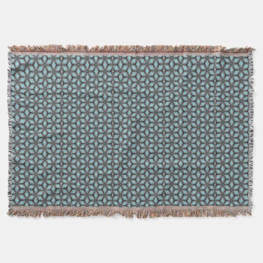 Couverture Turqouise Gris Motif Moderne (Devant)