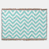 Couverture Turquoise Aqua White Large Chevron ZigZag (Devant)