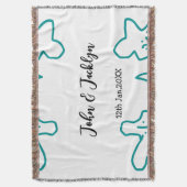 Couverture Turquoise bleu couple mariage date flstylish (devant Vertical)