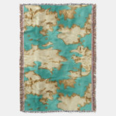 Couverture Turquoise Brown Cream Animal Cowhide Western (devant Vertical)