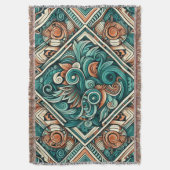 Couverture Turquoise et Motif en terre cuite d'inspiration az (devant Vertical)