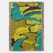 Couverture Turquoise jaune moutarde Abstrait (devant Vertical)