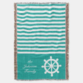 Couverture Turquoise nautique et blanc (devant Vertical)