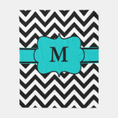 Couverture turquoise noire de monogramme de (Devant)