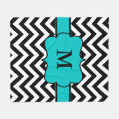 Couverture turquoise noire de monogramme de (Devant (Horizontal))