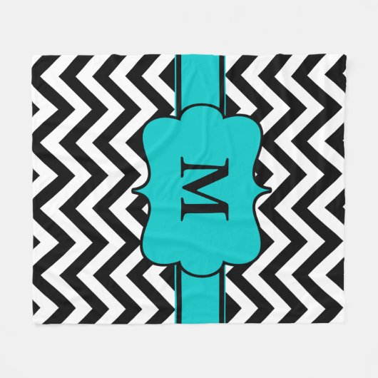 Couverture turquoise noire de monogramme de (Devant (Horizontal))