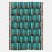 Couverture Turquoise Turquoise bleu vert orange Motif Abstrai (devant Vertical)