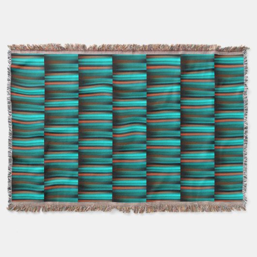 Couverture Turquoise Turquoise bleu vert orange Motif Abstrai (Devant)