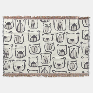 Couverture Un mignon ours, un motif sans couture dessiné à la