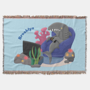 Couverture Un requin drôle en regardant la bande dessinée de