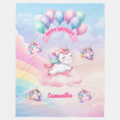 Couverture Unicorn personnalisée pour l'anniversai (Devant)
