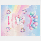 Couverture Unicorn personnalisée pour l'anniversai (Devant (Horizontal))