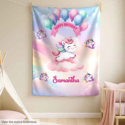 Couverture Unicorn personnalisée pour l'anniversai
