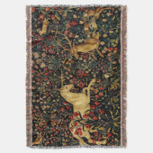 Couverture Unicorne médiévale Midnight Floral Garden (devant Vertical)