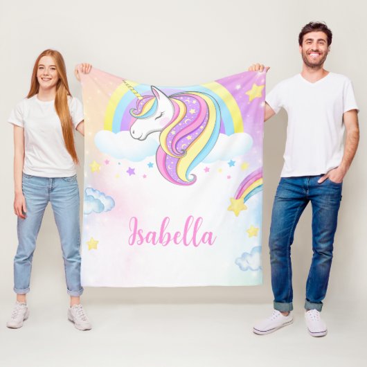 Couverture Unicorne personnalisée pour cadeaux de  (En situation)