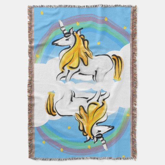 Couverture Unicorne, Rainbows et Stars Blanket (devant Vertical)