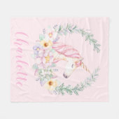 Couverture Unicorne rose avec aquarelle Unicorne (Devant (Horizontal))