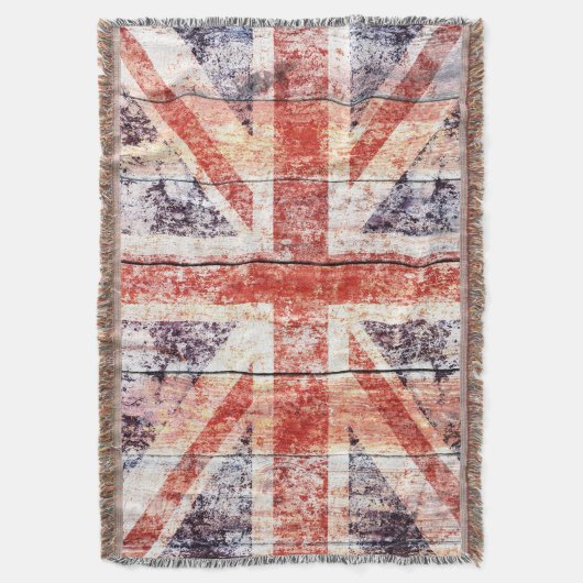 Couverture Union Jack grunge sur le bois rustique (devant Vertical)