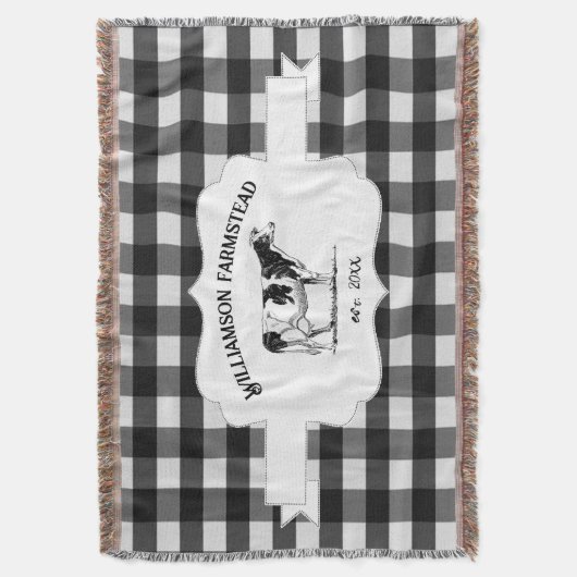 Couverture Vache de la ferme à plaid de Buffalo noir (devant Vertical)