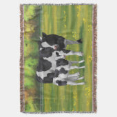 Couverture Vache Holstein et veau mignon en pâturage d'été (devant Vertical)