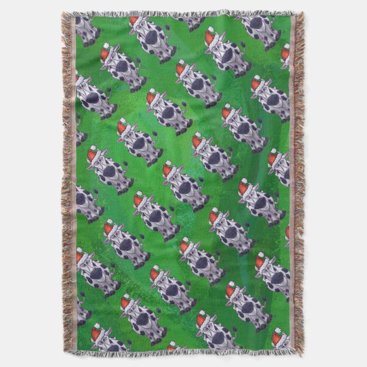 Couverture Vache Noël sur vert (devant Vertical)