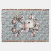 Couverture Vache Pastel mignonne dans des salons aux fleurs (Devant)