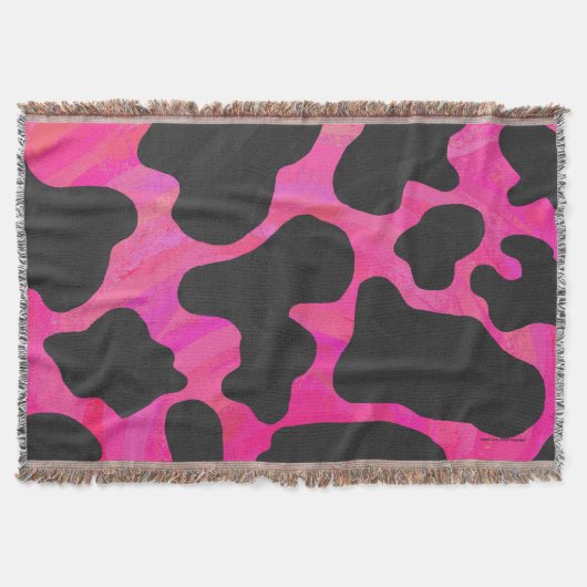 Couverture Vache rose chaud et noir (Devant)