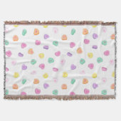 Couverture Valentines Day Candy Hearts Motif Round Coussin (Devant)