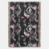 Couverture Valentines sans coutures Amour Jour Noir Coeurs mo (devant Vertical)