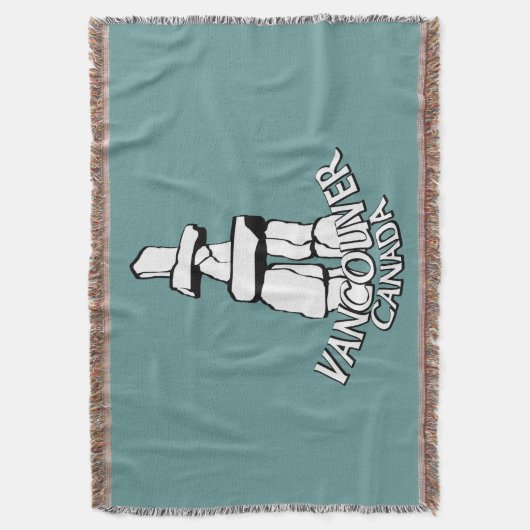 Couverture Vancouver Blanket Vancouver Inukshuk Souvenir Cade (devant Vertical)