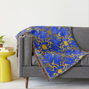 Couverture Vecteur bleu et or Motif sans fil