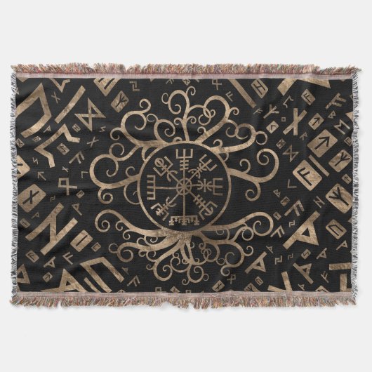 Couverture Vegvisir Arbre de vie Yggdrasil et Runes (Devant)