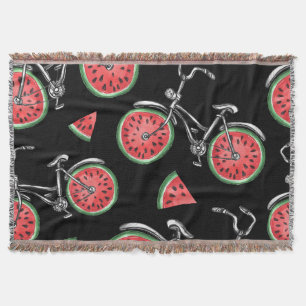 Couverture Vélos à roue de pastèque, motif d'été.