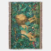 Couverture VERDURE, ANIMAUX FORESTIERS LION Floral (devant Vertical)