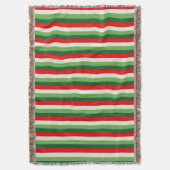 Couverture Vert, blanc étoile et trèfle rouge rayures fines (devant Vertical)