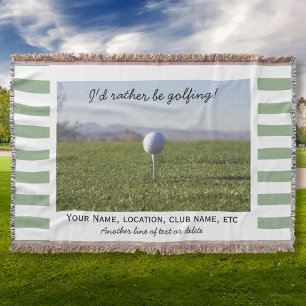 Couverture Vert fait sur commande jouant au golf de photo de