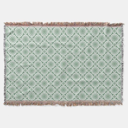 Couverture Vert sauge et motif de cercles géométriques blancs (Devant)