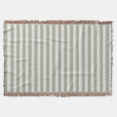 Couverture Vert Sauge Rustique Neutre Rayure Maison de Campag (Devant)