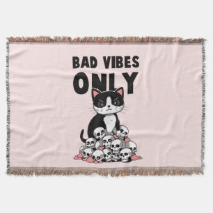 Couverture Vibes incorrectes uniquement - Chat et crânes