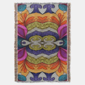 Couverture Vibrant Abstract Floral Fusion Pattern (devant Vertical)