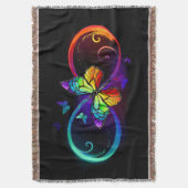 Couverture Vibrant infinity with rainbow butterfly on black (devant Vertical)