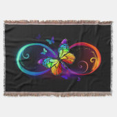 Couverture Vibrant infinity with rainbow butterfly on black (Devant)