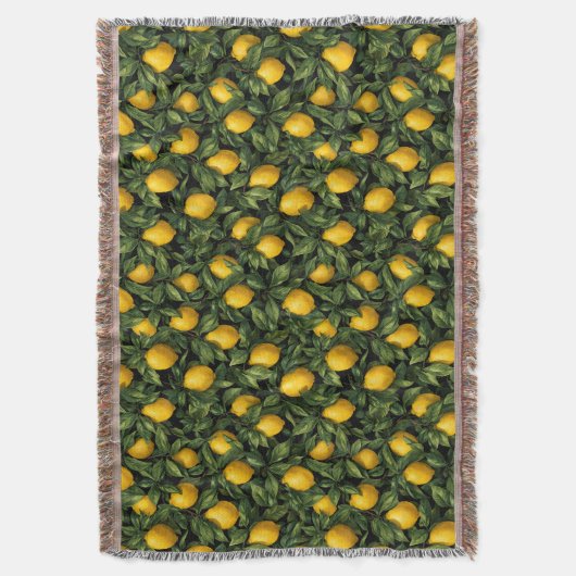 Couverture Vibrant Lemon Citrus Tree Pattern (devant Vertical)