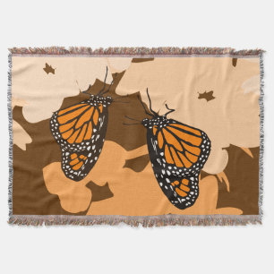 Couverture Vibrant Orange Alimentation Monarque Papillon Moti